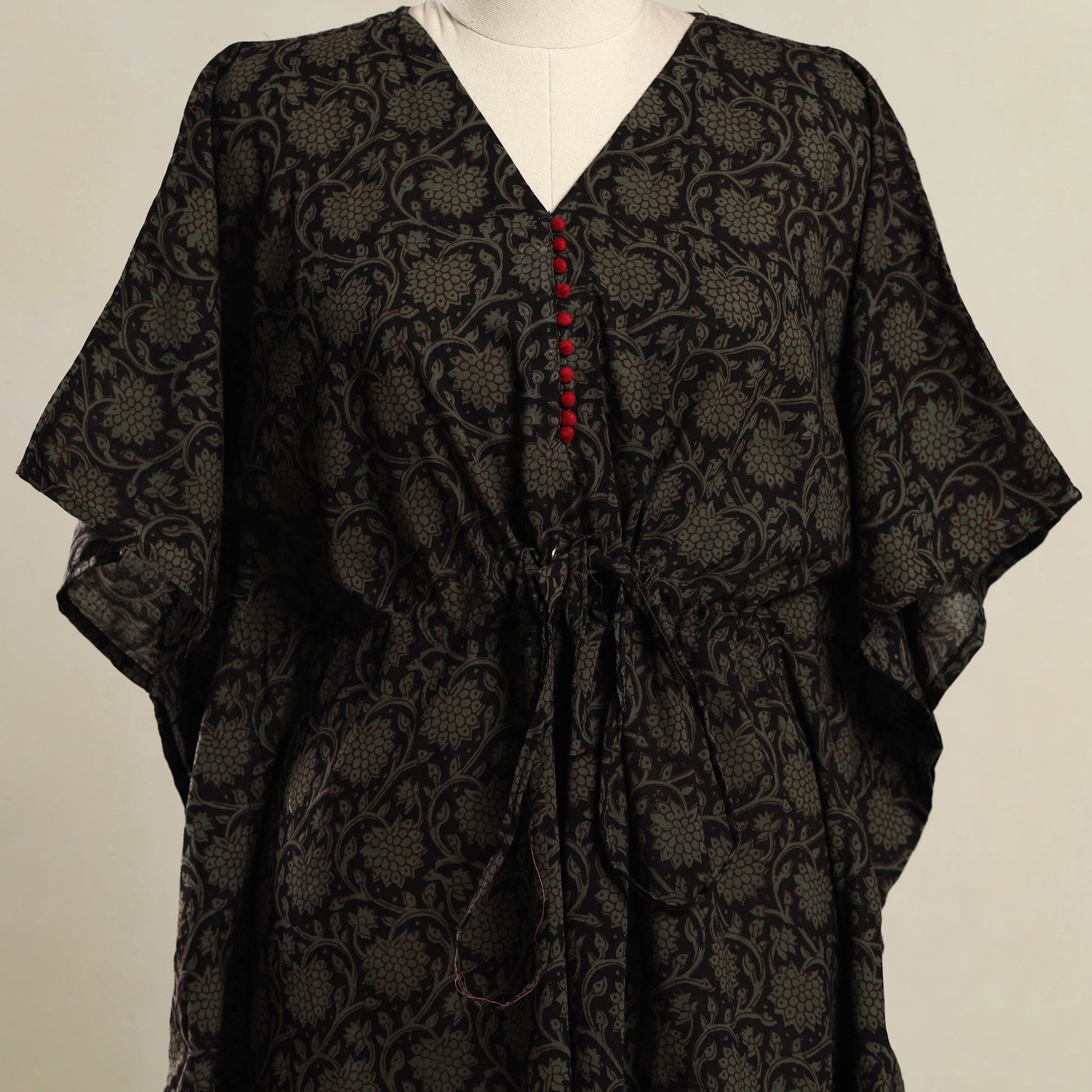 Black - Bagh Mosaic Fusion Cotton Kaftan (Short) 10