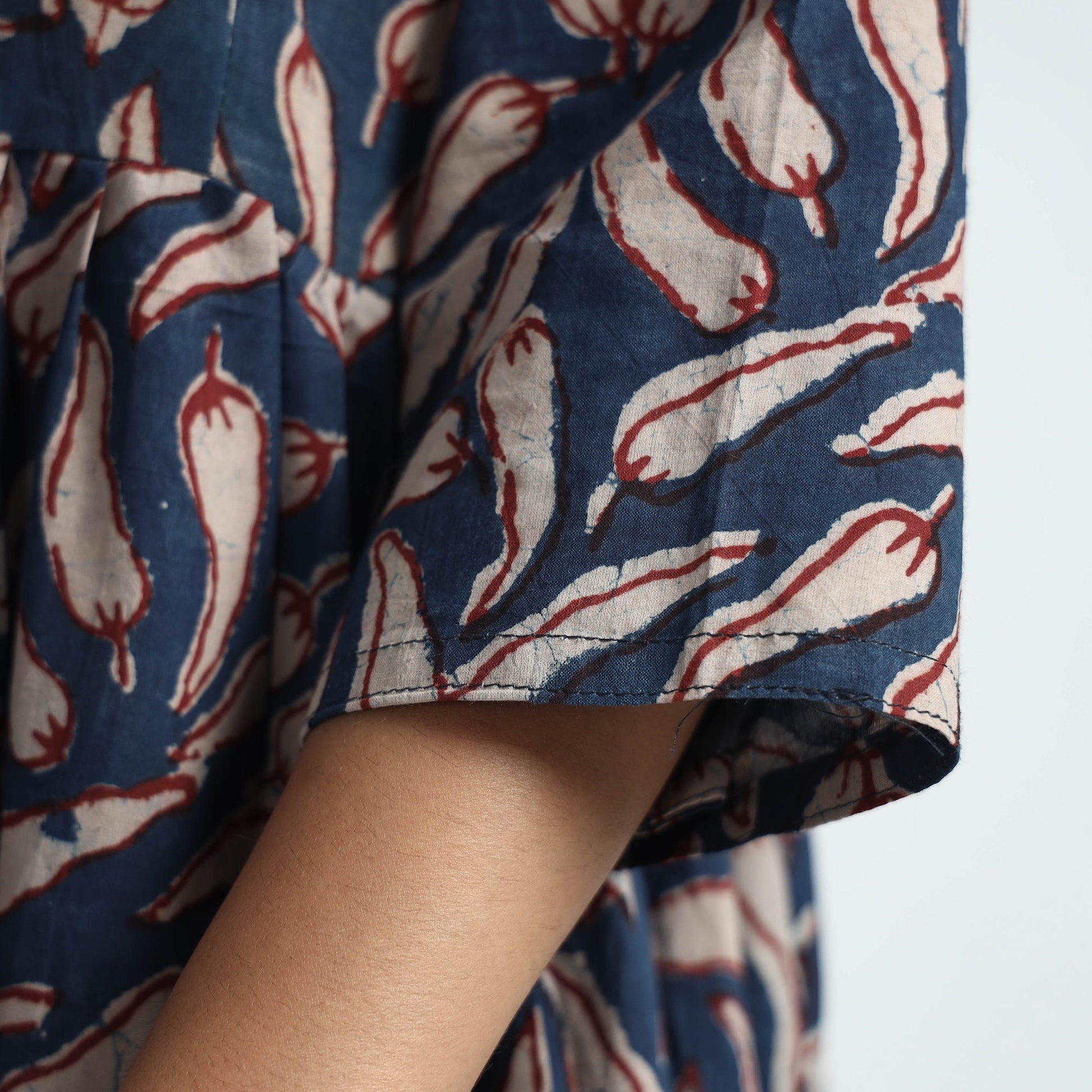 Blue - Bindaas Art Block Printed Cotton Dress