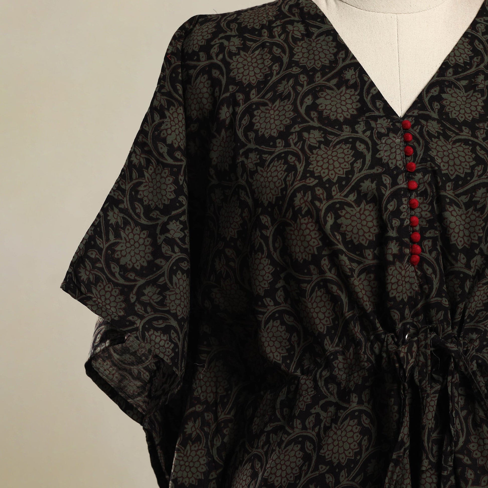 Black - Bagh Mosaic Fusion Cotton Kaftan (Short) 10