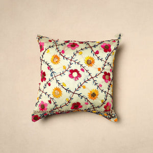 Beige - Chinon Phulkari Embroidered Cushion Cover 12