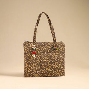 Brown - Handcrafted Quilted Cotton Handbag 14