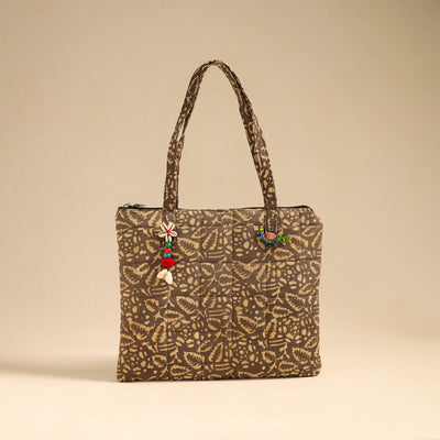 Brown - Handcrafted Quilted Cotton Handbag 14
