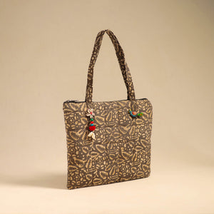 Brown - Handcrafted Quilted Cotton Handbag 14