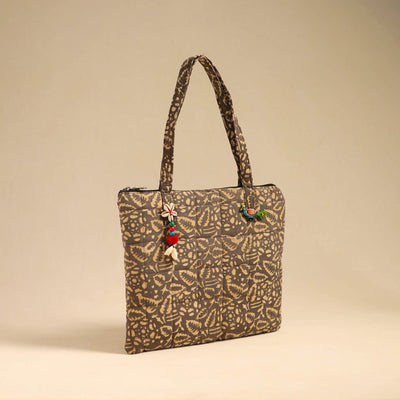 Brown - Handcrafted Quilted Cotton Handbag 14