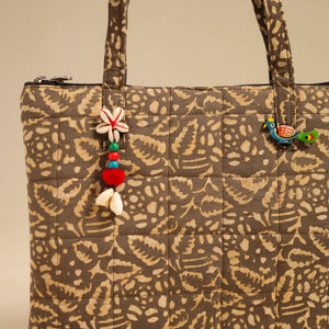 Brown - Handcrafted Quilted Cotton Handbag 14