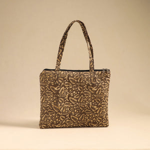 Brown - Handcrafted Quilted Cotton Handbag 14
