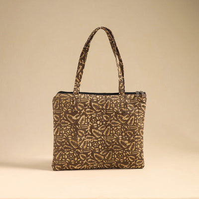 Brown - Handcrafted Quilted Cotton Handbag 14