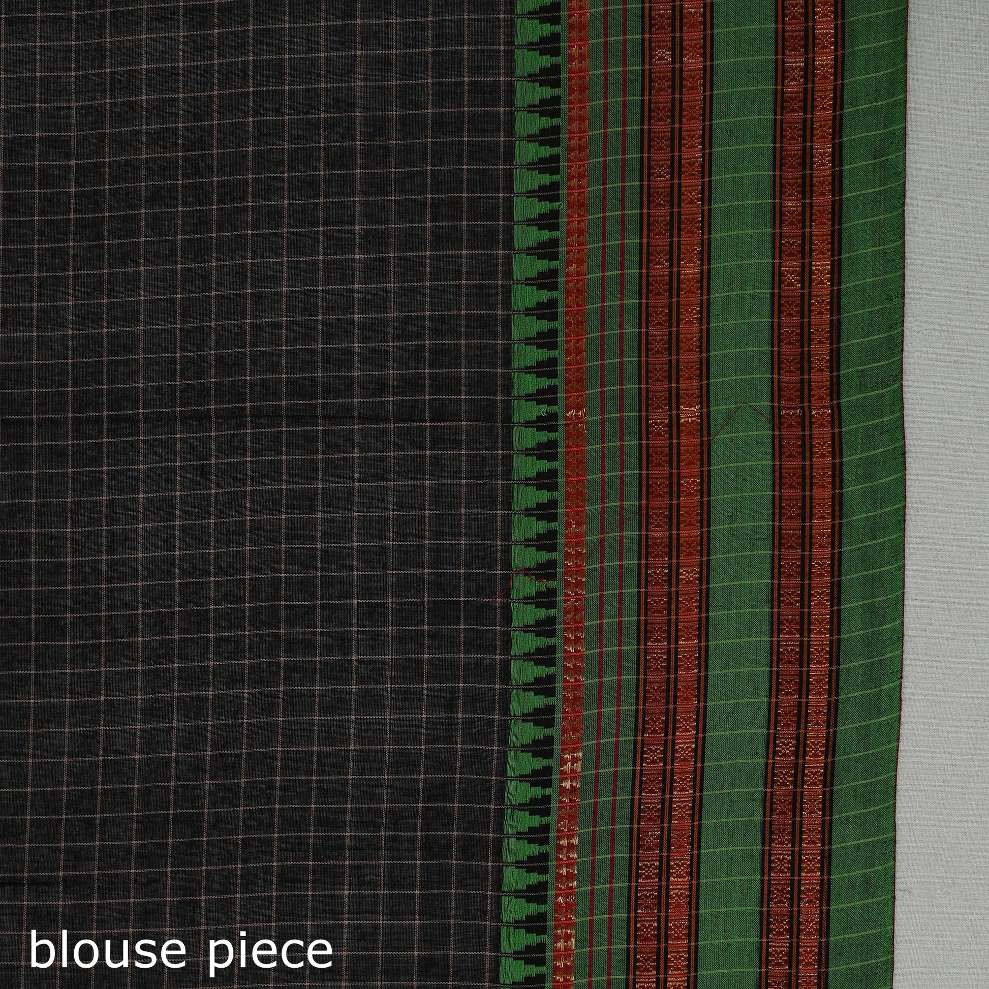 Black - Dharwad Cotton Saree with Zari Border