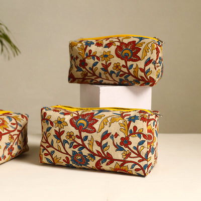 Beige - Handmade Cotton Toiletry Bags (Set of 3) 03