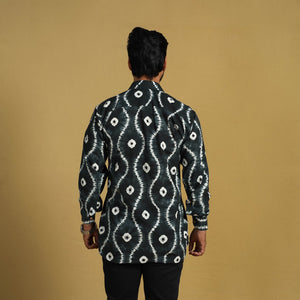 Black - Full Sleeve Tie & Dye Cotton Men Shibori Shirt 02