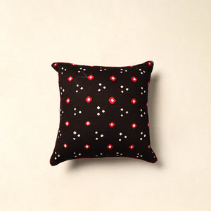 Black - Tie & Dye Cotton Bandhani Cushion Cover 13