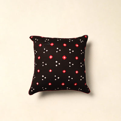 Black - Tie & Dye Cotton Bandhani Cushion Cover 13