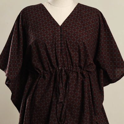 Brown - Bagh Mosaic Fusion Cotton Kaftan (Short) 15
