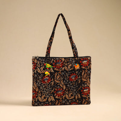 Black - Handcrafted Quilted Cotton Handbag 18