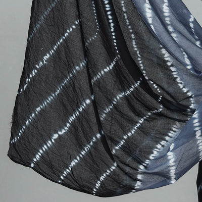 Black - 3pc Shibori Tie-Dye Mul Cotton Suit Material Set