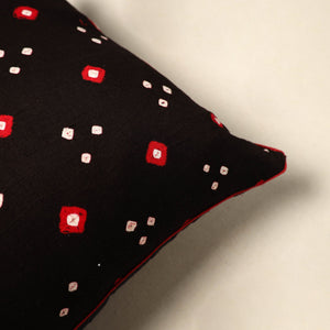Black - Tie & Dye Cotton Bandhani Cushion Cover 13