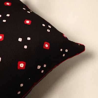 Black - Tie & Dye Cotton Bandhani Cushion Cover 13