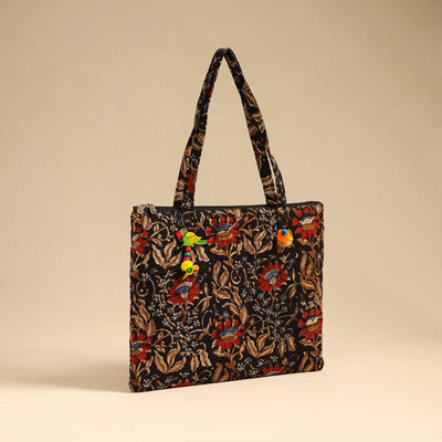 Black - Handcrafted Quilted Cotton Handbag 18