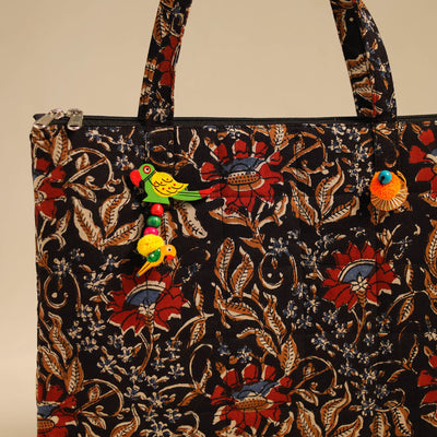 Black - Handcrafted Quilted Cotton Handbag 18