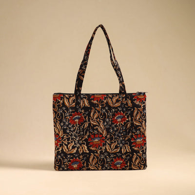 Black - Handcrafted Quilted Cotton Handbag 18