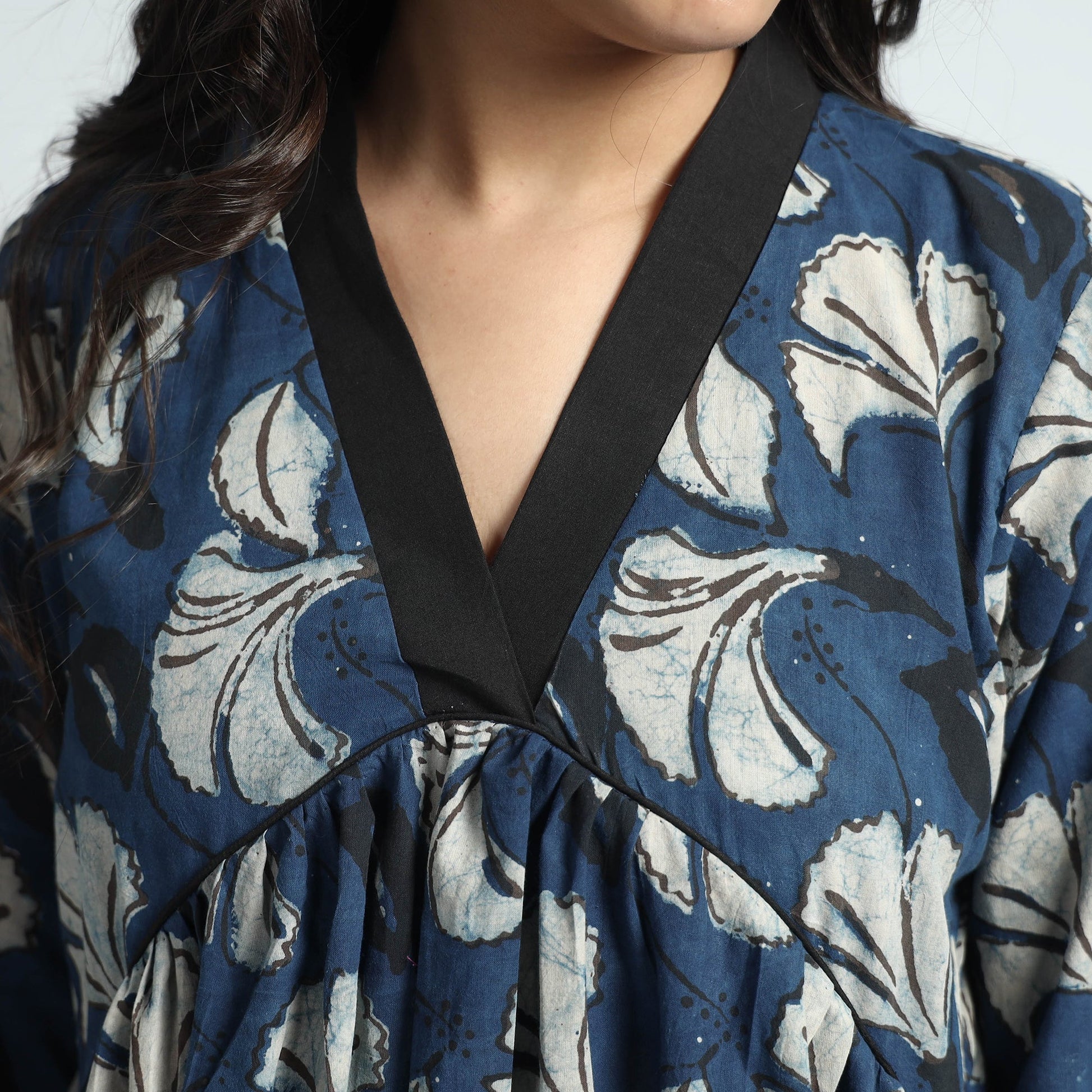 Blue - Bindaas Art Block Printed Cotton Dress