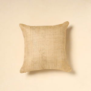 Beige - Tussar Silk Bengal Kantha Work Cushion Cover 11