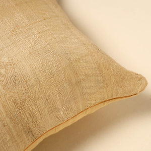 Beige - Tussar Silk Bengal Kantha Work Cushion Cover 11
