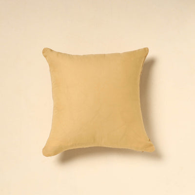 Beige - Tussar Silk Bengal Kantha Work Cushion Cover 11