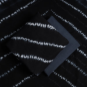 Black - 3pc Shibori Tie-Dye Mul Cotton Suit Material Set