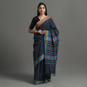 Black - Begampuri Handloom Cotton Saree