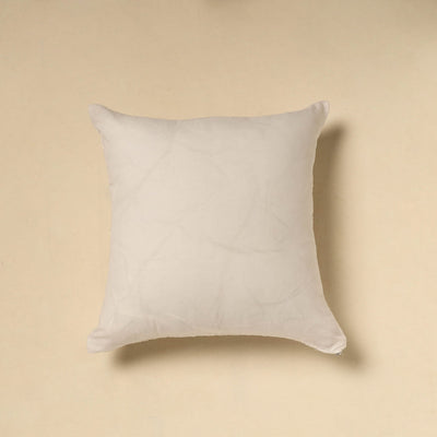 Beige - Tussar Silk Bengal Kantha Work Cushion Cover 17
