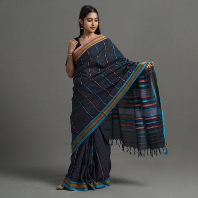 Black - Begampuri Handloom Cotton Saree