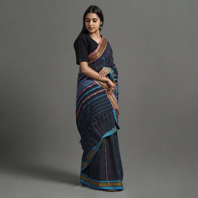 Black - Begampuri Handloom Cotton Saree