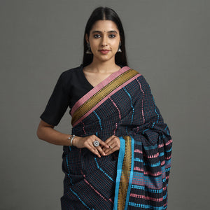 Black - Begampuri Handloom Cotton Saree