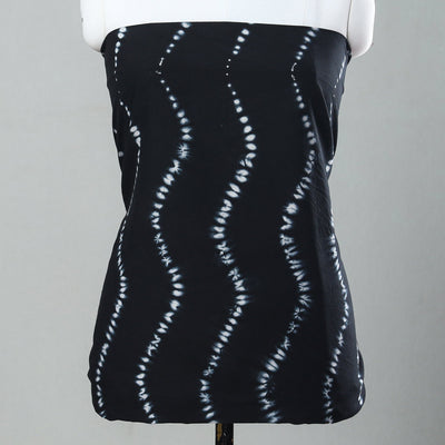 Black - 3pc Shibori Tie-Dye Mul Cotton Suit Material Set