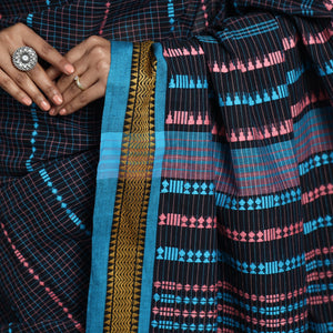 Black - Begampuri Handloom Cotton Saree