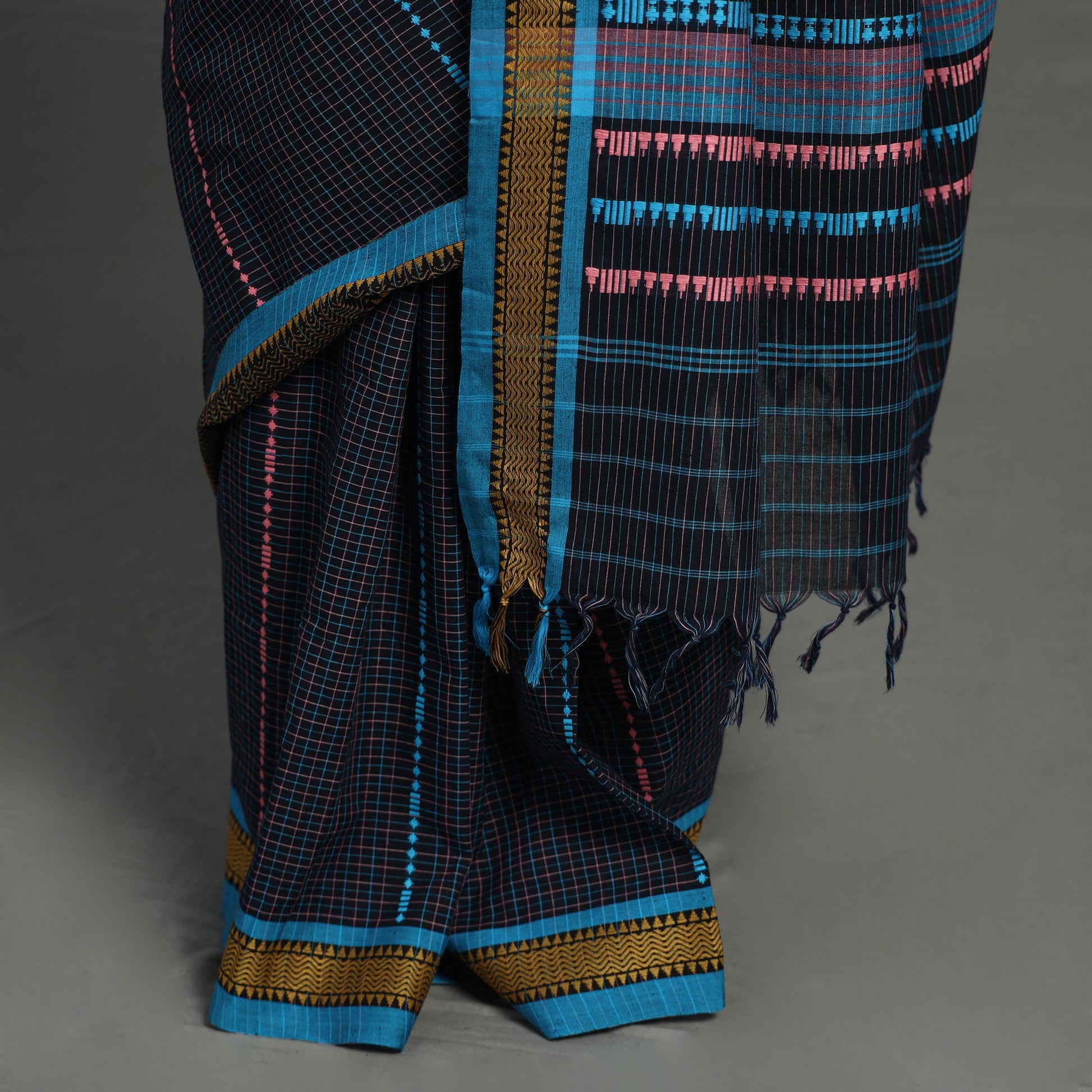 Black - Begampuri Handloom Cotton Saree