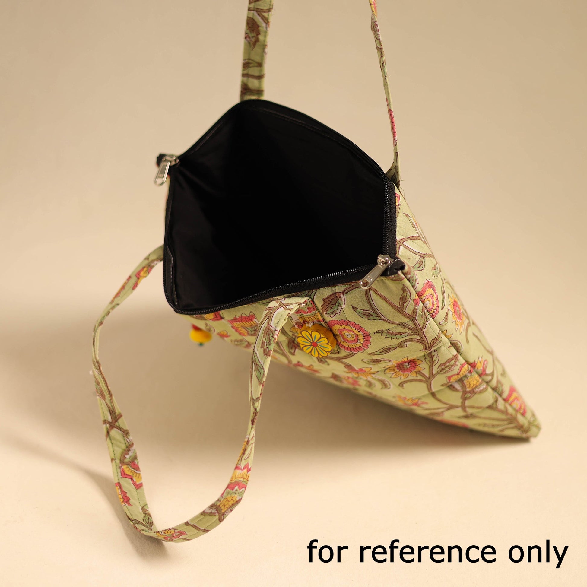 Blue - Handcrafted Quilted Cotton Handbag 12
