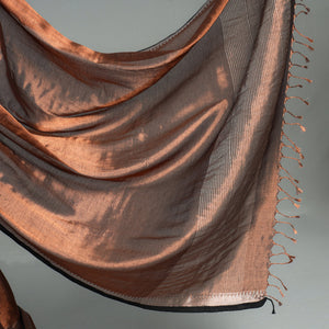 Brown - Burdwan Tissue Zari Work Handloom Saree