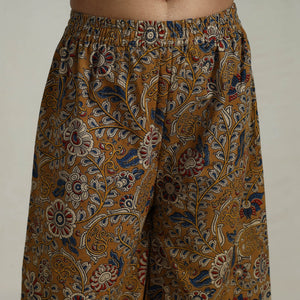 Brown - Flared Cotton Block Print Kalamkari Kurta Set 23