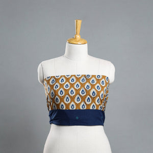 Brown - Block Printed Cotton Bagru Blouse Piece 01