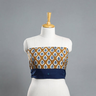 Brown - Block Printed Cotton Bagru Blouse Piece 01