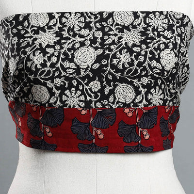 Black - Block Printed Cotton Bagru Blouse Piece 05