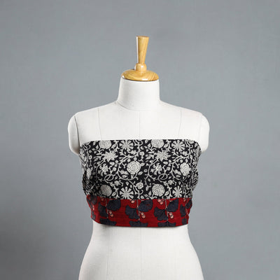 Black - Block Printed Cotton Bagru Blouse Piece 05
