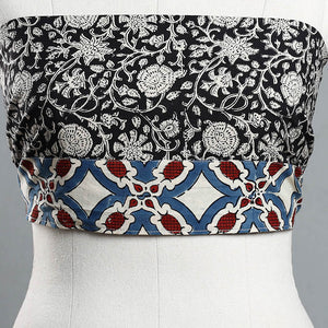 Black - Block Printed Cotton Bagru Blouse Piece 06