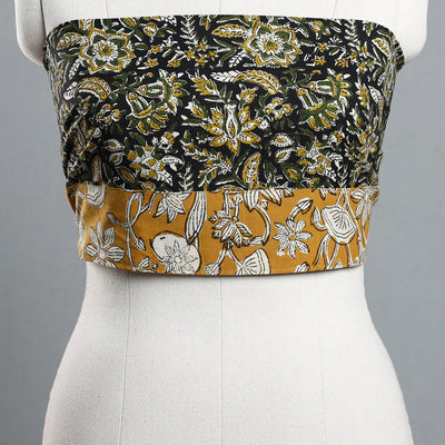 Black - Block Printed Cotton Bagru Blouse Piece 07