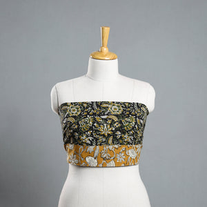 Black - Block Printed Cotton Bagru Blouse Piece 07
