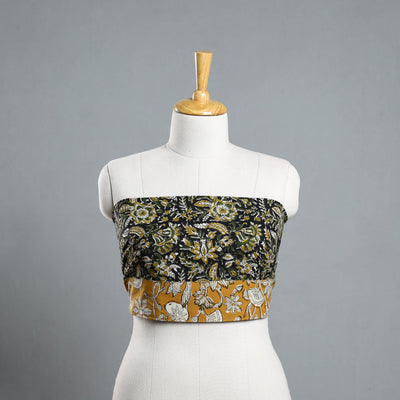 Black - Block Printed Cotton Bagru Blouse Piece 07