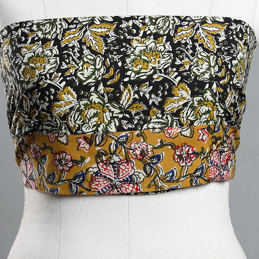 Black - Block Printed Cotton Bagru Blouse Piece 08