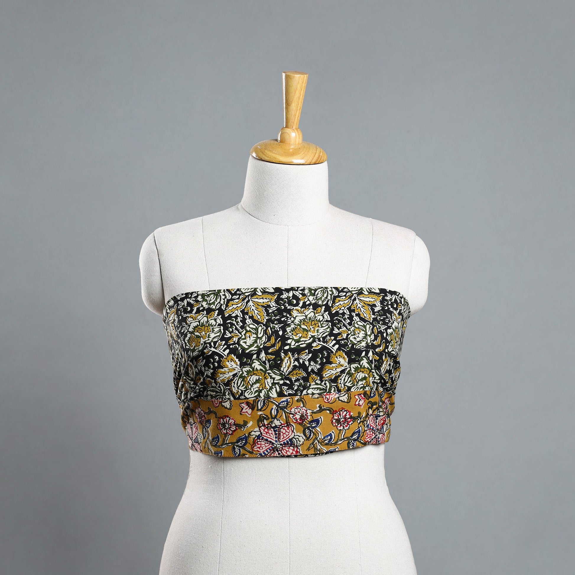 Black - Block Printed Cotton Bagru Blouse Piece 08
